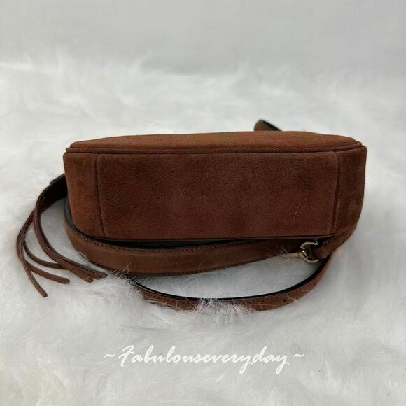 Coach Teri Mini Crossbody/Shoulder Bag In Suede/Gold/Vintage Brown CCE42 NWT - Picture 7 of 9